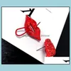 Stud Earrings Jewelry Sexy Red Lip Diamond Vintage Fill Rhinestone Big Earring Women Girl Evening Party Valentine Gift Drop Delivery 2021 Rw