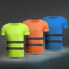 Vêtements de moto T-shirt de sécurité réfléchissante fluorescente à manches courtes à haute visibilité T-T-T-SETTRAPT WORKPTAP