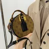 أكياس desiginer الفاخرة أزياء Round Cake Pu Handbag Retro Diagonal Classic Packs Printed Hands Handbags Crossbody Counter Counter Base Based Bass