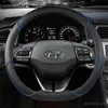 Hyundai Ioniq için 5 2016 2017 2018 2019 2020 2022 Otomobil Direksiyon Simidi Kapağı D ŞEKİL PU DERİ Oto Aksesuarları İç Mekan J220808