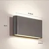 Lámpara de pared LED para exteriores, impermeable, iluminación de jardín, aluminio, interior, dormitorio, sala de estar, escaleras, luz hacia arriba y hacia abajo, pared luminosa