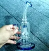 10 -calowe niebieskie szklane wodę bongowe z oponami Perc Kobiet 14 mm palenie rur
