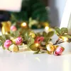 Cordes LED Thrisdar 5M 10M 20M 220V bricolage Rose fleur feuille de noël chaîne fée lumière fil de cuivre fête de mariage vacances GarlandLED