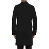 Herren Wollmischungen Mode Langer Trenchcoat Einreiher Wintermantel Lässig Solide Herren Schwarz/Kamel Herren1 T220810