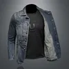 جاكيتات الرجال McIkkny Men's Vintage Washed Denim National Geatwork Tops Spring Streetwear Coats for Malemen's