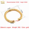 24K Gold Copper Indian Bangle For Women African Jewellery Bracelets Luxury Brazilian Bangles Wedding Designer Bracelets Gift 220715