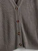 Swetery damskie Latarn Tlee jesienne i zimowe nowe kardigan w dekolcie damski solidny kolor 022 Kurtka prosta z dzianinowymi wełnianymi guzikami na zewnątrz
