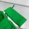2022 new green nylon fabric women's shoulder bag fashion pleated cloud bag women's advanced handbag women's messeng231W