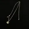 18K Gold Plated Brass Copper Necklace Fashion Women Designer Necklaces Choker C-Letter Pendant Chain Crystal Imitation Pearl Wedding Jewelry B169