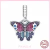 Breloques papillon libellule en argent 925, perles originales pour Bracelet Pandora, bijoux à faire soi-même