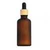 Garrafas de gotas de vidro âmbar fosco Garrafa de óleo essencial com woodgrain Eyingropper tampas de perfume amostra de frascos essência líquido recipientes cosméticos