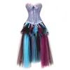 Bustiers & Corsets Women's Lace Long Skirt Corset Sexy Multicolors Showgirl Carnival Party Clothing Halloween Costume Full DressBustiers