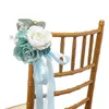 Rosa artificial silla Pew decoraciones ramo flor boda ceremonia pasillo lugar decoración W11753