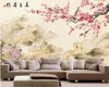Обои пользовательские пользовательские размеры большие стены слива 3D PO цветок самоклеящаяся роспись спальня гостиная телевизор роспись водонепроницаемой