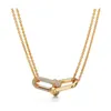 Tiff Her mücevher kolye kolye tasarımcısı lüks moda at nalı kolye kolyeler 6 stil gül altın platin zincir elmas yetişkin mücevherleri kadın için