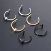 Women Lip Ring Piercing Fake Stainless Steel Labret Rings Septum Piercing Clip on Mouth Non Piercing Cuff Hoop Earring