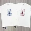T-Shirt Kısa Kollu Kumaş Kith Sınırlı Kağıt Kule Baskı Gündelik Erkekler Kadın Büyük Boyutlar Vintage Yıkama Kollu Tee