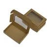Emballage cadeau 5/10 pièces boîte en carton Kraft multi-taille en gros petit papier à fenêtre pour l'emballage bricolage grand Carton emballage personnalisé LogoGift