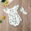 Güzel yeni doğan kız bebek bodysuit flamingo kıyafetleri fırfır kısa kollu o boyunlu tulum yaz kıyafeti g220521