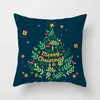 Coussin/oreiller décoratif joyeux Noël housse de coussin vert taie d'oreiller fête cadeau étui décor à la maison Almohada PoszewkaCoussin/décoratif