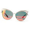 Sunglasses Diamond Cat Eye Women Semi-Rimless Sun Glasses Designer Crystal Frame Rhinestone Eyewear NXSunglassesSunglasses