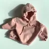 Toddler Kids Boys Girls Hooded Sweatshirt Solid Child Hoodie Plus Velvet Tops Baby Clothes 16Y New Spring Autumn Winter Coat299T4336683