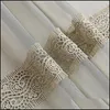 Curtain Drapes Custom High Quality Modern Simplicity Embroidery Splicing Silk Gray Lace Gold Blackout Valance Tle Panel M1166 Drop Deliver
