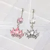 Kristall Nabel Ring Bar Barbell Krone Baumeln Körper Piercing Nombril Ombligo Edelstahl Bauchnabel Ringe Frauen Schmuck