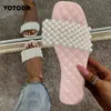 Pantofole Estate Donna Pearl Bling Crystal Sandali piatti Ragazze Casual Beach Slides Scarpe firmate Sweet Ladies Outdoor 220708