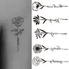 Tatuagem temporária nxy 1 pcs adesivos homens mulheres impermeáveis ​​flor rosa lua borboleta transferência de água corpo mão arte 0330