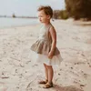 2020 Summer Korean Japan Style Baby Girls Dresses Toddler Baby Girl Dress Linen Vintage Clothes Märke Kidsklänningar G220506