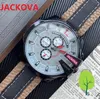 Alta Qualidade Homens Luxury Big Sports Watches Six Stitches Série Todos os Discos de Trabalho Mens Quartz Assista Top Tecido Couro Clássico Relógios de Pulso Orologio di Lusso