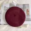 Luna Dolphin Donna 90 Lana Fungo Berretti Autunno Inverno Viola Rosso Maglia Artista Cap Pittore Beanie Cappello Dolce Colore J220722