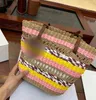 Raffia Straw Weave Totes Designer Leisure Semester Axelväskor Högkvalitativ kvinnor Sandbeach Färg Hög kapacitet Lyxig påsar Handväska