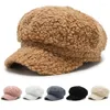 Berets Sboy Cap 2022 Thick Warm Winter Hat Women Berber Fleece Octagonal Beret Lady Vintage Artist Painter HatsBerets