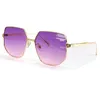 Alloy Shield Frame Solglasögon 2022 Kvinnor Fashion Brand Gradient Eyeglasses Streetwear Outdoor Oculos With Box