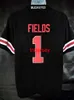 Mit billigem kundenspezifischem Justin Fields #1 Blackout Ohio State Buckeyes Football Jersey 2021 Patch HERREN FRAUEN JUGEND Stich zum Hinzufügen einer beliebigen Namensnummer XS-5XL