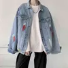 Hommes Splash-ink Denim Veste Streetwear Hip Hop Hommes Jean Vestes Mâle Casual Vêtements Coupe Large 2022 Nouveaux Manteaux De Mode Printemps T220728