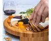 Kitchen Tools Bamboo Cheese Board and Knife Set Round Charcuterie Boards Swivel Meat Platter Holiday Housewarming Gift GCE13452