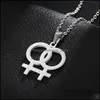 Pendant Necklaces Venus Symbol Charm Female Lesbian Lgbt Necklace Women Les Gold Sier Color Stainless Steel Wedding Jewelry D Bdehome Dhoxp
