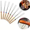 Snel roestvrij staal BBQ Marshmallow Gereedschap Gereedschap Rooststokjes Uitbreiden Roaste Telescoping Kook/Baking/Barbecue