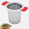 strainer 2 Handles Lid Coffee Filters Reusable Stainless Steel Tea Infuser Basket Fine Mesh