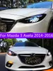 Фара для Mazda 3 Axela, светодиодная фара 20 14-20 16, фары Mazda 3 DRL, указатель поворота, дальний свет, ангельские глазки, передние лампы