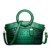 Kvinnor lyxiga handväskor designer crossbody väskor kvinnliga krokodil läder handväska damer axelväska tote retro plånböcker