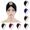 Fashion Muslim Turban Hat Women Rhinestone Decorative Hijab Beanie Velvet Pleated Cap Elegant African Females Party Headwear