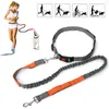 Colliers pour chiens Laisses Laisse rétractable avec corde de taille réglable Course à pied Jogging Cyclisme Marche Antidéflagrant Fournitures pour animaux de compagnie AccessoiresD