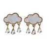 Clip-on & Screw Back Summer Cloud Raindrop Clip On Earrings Simple Small Cute White Clould Wihtout Piercing For Kids Girls WomenClip-on
