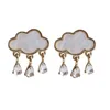 Boucles d'oreilles Clip-on Vis Back Summer Cloud Raindrop Clip On Boucles d'oreilles Simple Petit Mignon Blanc Cloud Sans Piercing Pour Enfants Filles WomenClip-on