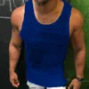 Men Tank Tops Hollow Out Sleeveless Shirts Summer Fashion Mens Clothing Slim Fit Gym Clothes Workout Vest Top Fashion 220614