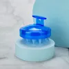 Brosse de massage Doux Silicone Brosse à shampoing Bleu Multifonctionnel 1pc